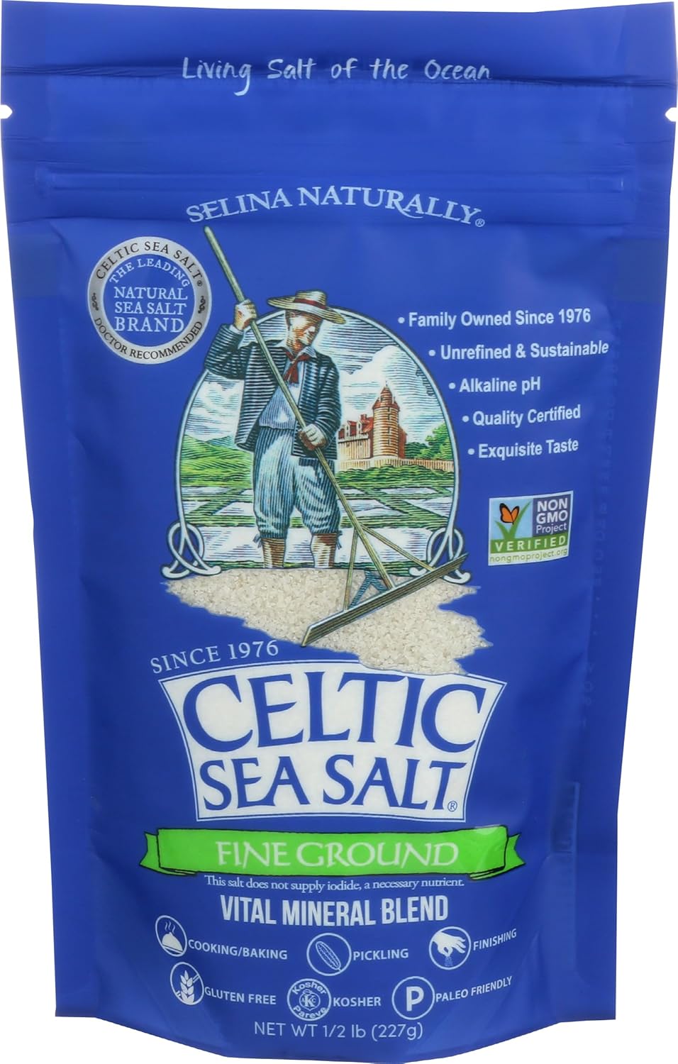 Celtic Sea Salt, Fine Ground, 8 Ounce